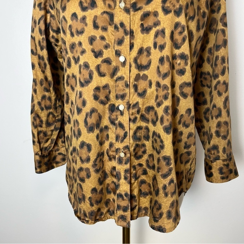 Lauren Ralph Lauren Cotton Animal Print Button Down Urban traveller Blouse - Picture 4 of 10